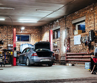 Garage with cars