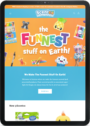 Scentco Inc responsive tablet version of the website
