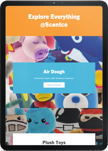 Scentco Inc responsive tablet version of the website