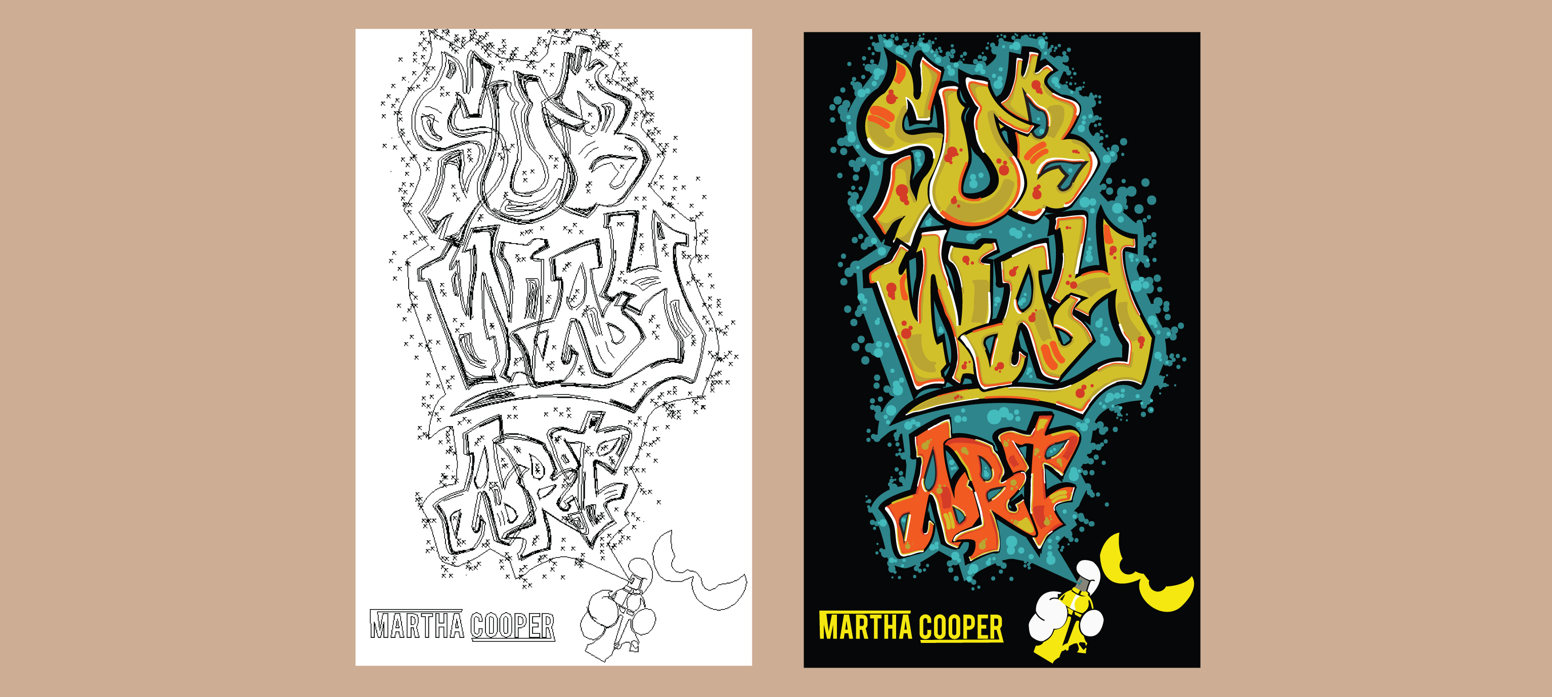 Subway Art Book Cover Graffiti illustartion with the line work designed by Leilani Jordan